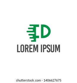 vector illustration letter f and d speed icon logo design