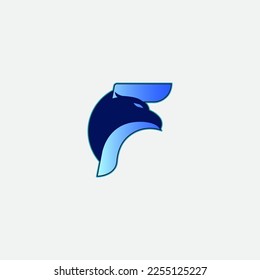 vector illustration of letter F and eagle head for a logo,icon or symbol. F initial logo