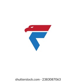 vector illustration of the letter F and eagle for icon, symbol or logo. letter F initial logo