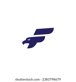 vector illustration of letter F and eagle for icon,symbol or logo. letter F initial logo