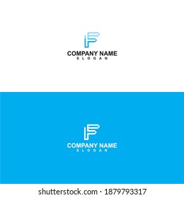   Ilustración vectorial. Logo de la letra f, icono plano y plantilla de diseño vectorial. o compañía con texto.
