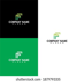   Ilustración vectorial. Logo de la letra f, icono plano y plantilla de diseño vectorial. o compañía con texto.
