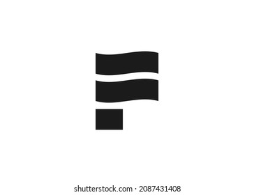 vector illustration of letter F logo icon. flag logo.