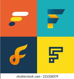 Vector Illustration Letter F Set