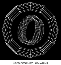Vector illustration of letter . Fonts of Mesh polygonal. Wire frame contour alphabets. Abstract creative concept vector logo