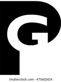 Vector Illustration of the Letter G inside the Letter P. Perfect icon for a business. 