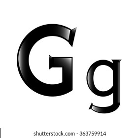 The vector illustration of the letter G isolated in the white background