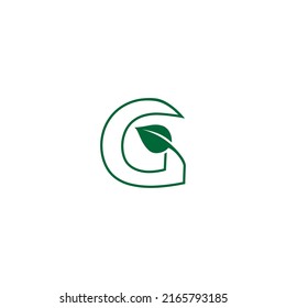 vector illustration of letter G and leaf for icon, symbol or logo. suitable for healthy food product logo