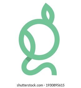 Vector illustration of letter g logo template, twist, round leaf hat blends in with editable nature. 4000 x 4000 pixel perfect.