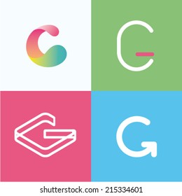 g-Set für Vektorgrafik-Buchstaben