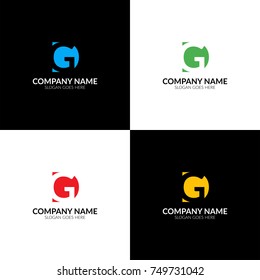 Vector illustration. Letter GD logo, icon flat and vector design template. Monogram the letter d and g logotype for brand or company with text.