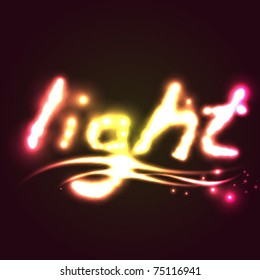 Vector illustration of letter with glowing lights