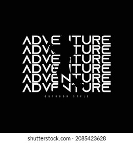 Vector illustration of letter graphic. ADVENTURE, perfect for designing t-shirts, shirts, hoodies etc.