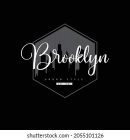 Vector illustration of letter graphic. BROOKLYN, perfect for designing t-shirts, shirts, hoodies etc.