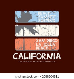 Vector illustration of letter graphic. California, perfect for designing t-shirts, shirts, hoodies etc.
