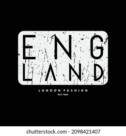 Vector illustration of letter graphic. England, perfect for designing t-shirts, shirts, hoodies etc.