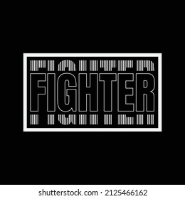 Vector illustration of letter graphic. FIGHTER, perfect for designing t-shirts, shirts, hoodies, poster, print etc