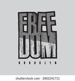 Ilustración vectorial del gráfico de letras, Libertad, perfecto para diseñar camisetas, camisas, carteras, etc.