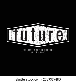 Vektorgrafik der Briefgrafik, Zukunft, perfekt für die Gestaltung von T-Shirts, Hemden, Hoodies etc.