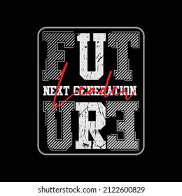 Vector illustration of letter graphic. FUTURE, perfect for designing t-shirts, shirts, hoodies, poster, print etc.