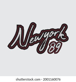 Vektorgrafik der Buchstabengrafik, New York, perfekt für die Gestaltung von T-Shirts, Hemden, Hoodies etc.