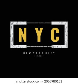 Vector illustration of letter graphic. New york city, perfect for designing t-shirts, shirts, hoodies etc.