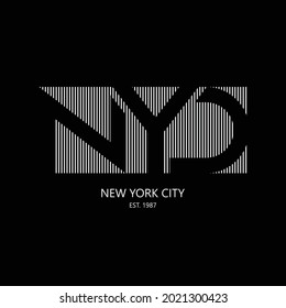 Vector illustration of letter graphic, NYC, perfect for designing t-shirts, shirts, hoodies etc.