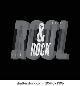 Vector illustration of letter graphic. Rock and roll, perfect for designing t-shirts, shirts, hoodies etc.