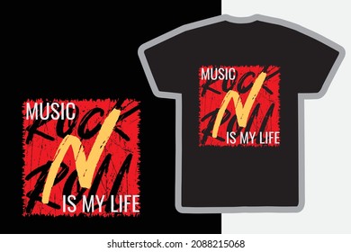 Vector illustration of letter graphic. Rock n Roll, perfect for designing t-shirts, shirts, hoodies etc.
