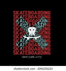 Vector illustration of letter graphic. skateboard, perfect for designing t-shirts etc.
