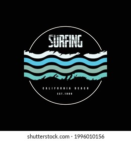 Vector illustration of letter graphic, Surfing, perfect for designing t-shirts, shirts, hoodies etc.