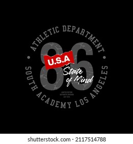 Vector illustration of letter graphics, ATHLETIC DEPARTMENT 86, creative clothing, perfect for the design of t-shirts, shirts, hoodies, etc.