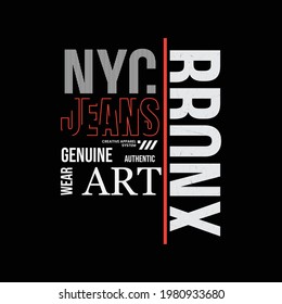 Ilustración vectorial de gráficos de letras, BRONX, ropa creativa, perfecta para el diseño de camisetas, camisas, carteras, etc.