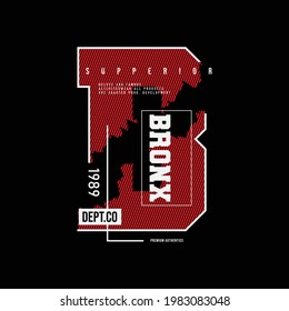 Vector illustration of letter graphics, Bronx, creative clothing, perfect for the design of t-shirts, shirts, hoodies, etc.