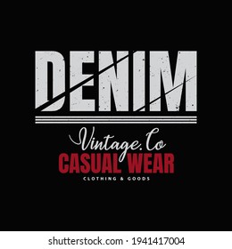 Vektorgrafik von Briefgrafiken, Denim, kreative Kleidung, perfekt für das Design von T-Shirts, Hemden, Hoodies, etc.
