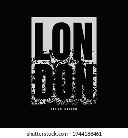 Vector illustration of letter graphics, london, creative clothing, perfect for the design of t-shirts, shirts, hoodies, etc.