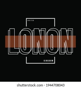 Vector illustration of letter graphics, LONDON, creative clothing, perfect for the design of t-shirts, shirts, hoodies, etc.