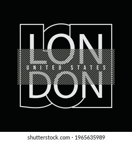 Vector illustration of letter graphics, london, creative clothing, perfect for the design of t-shirts, shirts, hoodies, etc.