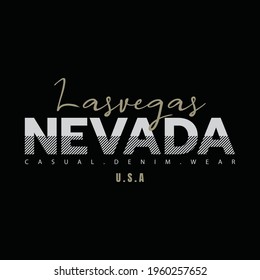 Vector illustration of letter graphics, NEVADA, creative clothing, perfect for the design of t-shirts, shirts, hoodies, etc.