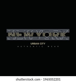 Vector illustration of letter graphics, New York, creative clothing, perfect for the design of t-shirts, shirts, hoodies, etc