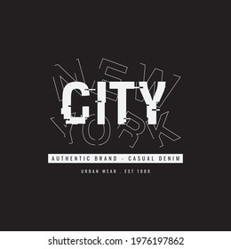 Vector illustration of letter graphics, New york city, creative clothing, perfect for the design of t-shirts, shirts, hoodies, etc.