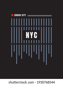 Vector illustration of letter graphics, NEWYORK CITY, creative clothing, perfect for the design of t-shirts, shirts, hoodies, etc.