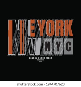 Vector illustration of letter graphics, NEWYORK, creative clothing, perfect for the design of t-shirts, shirts, hoodies, etc.