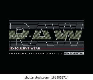 Vector illustration of letter graphics, RAW, creative clothing, perfect for the design of t-shirts, shirts, hoodies, etc