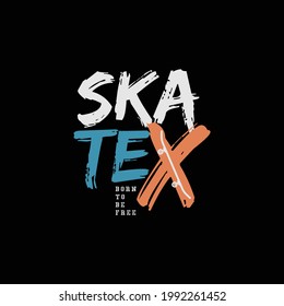 Ilustración vectorial de gráficos de letras, skate, concepto creativo, para el diseño de camisetas, camisas, carteras, impresos, carteles, etc.
