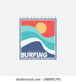 Vector illustration of letter graphics, surfing, for the design of t-shirts,template,hoodies,postcard, etc.
