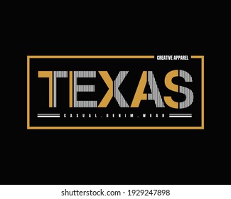 Vector illustration of letter graphics, TEXAS, creative clothing, perfect for the design of t-shirts, shirts, hoodies, etc.