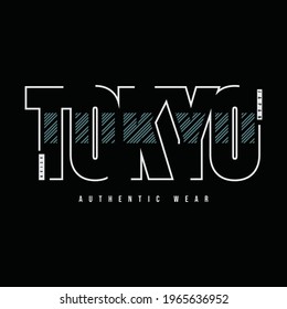 Vector illustration of letter graphics, tokyo, creative clothing, perfect for the design of t-shirts, shirts, hoodies, etc.