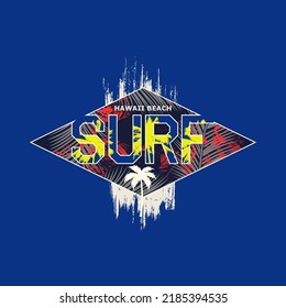 Vector illustration of letter graphic,surfing in California, for designing t-shirts, shirts,hoodies,poster,banner,flyer,postcard .	