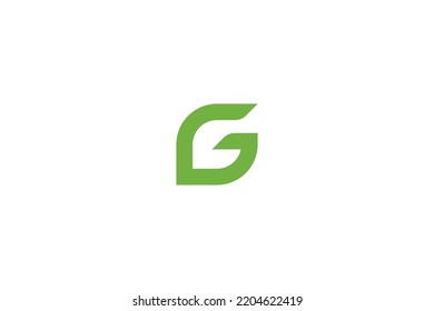 vector illustration letter G-shaped leaf combination logo with green color